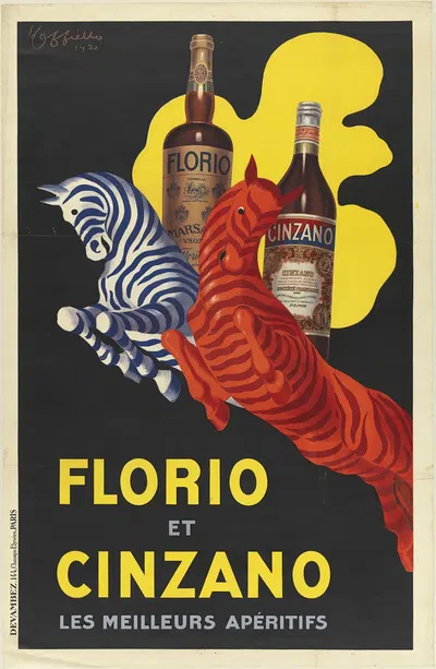 Florio et Cinzano, les meilleurs apéritifs by Леонетто Каппьелло, 1930 — digital art print download