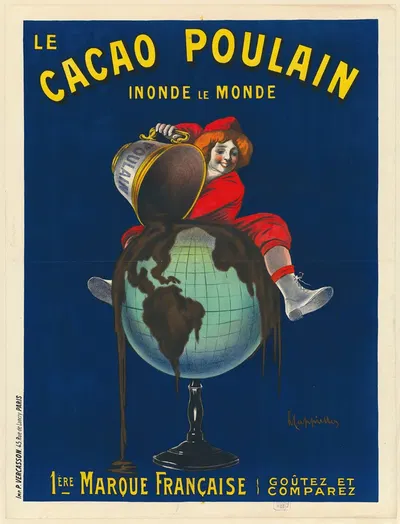 Le Cacao Poulain inonde le monde. 1ère marque française. Goutez et comparez by Леонетто Каппьелло, 1911 — digital art print…