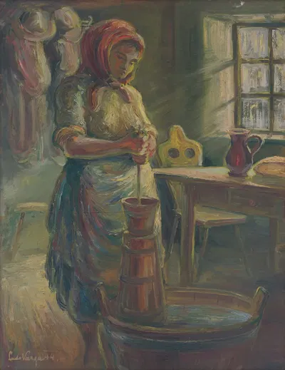 Взбивание масла by Людовит Варга, 1944 — digital art print download