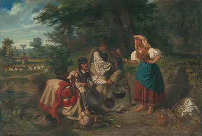 Obed v prírode by Mihály Szemlér, 1866 — digital art print download