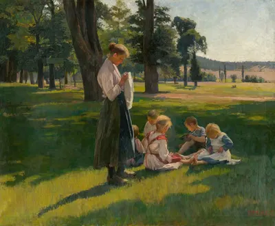 На лугу by Теодор Земплени, 1895–1890 — digital art print download
