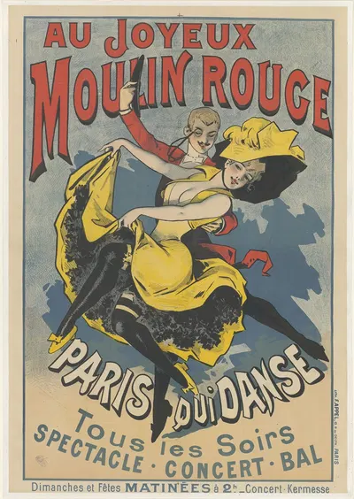 Au Joyeux Moulin rouge. Paris qui dans by Lith. F. Appel, 1890 — digital art print download