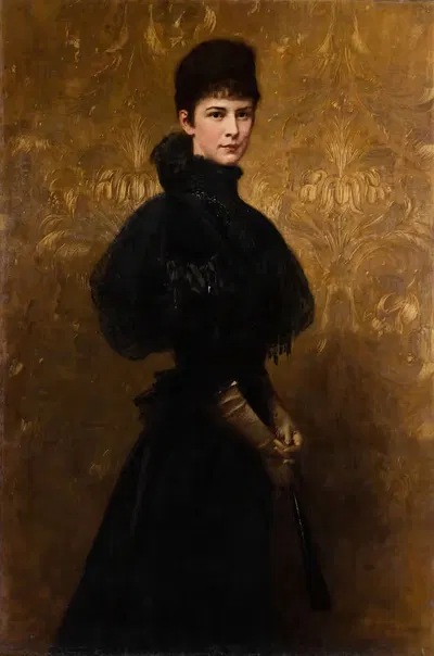 Портрет императрицы Елизаветы by Гюла Бенцур, 1861 — digital art print download