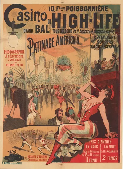 Casino du High-Life, 10, F(au)bourg-Poissonière. Grand bal tous les soirs de 11heures à 4 heures du matin by Lith. F.…