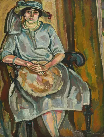 Femme assise au grand chapeau by Maurice-Albert Loutreuil — digital art print download