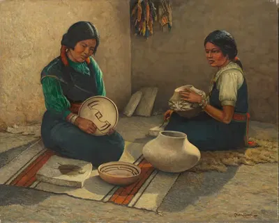 Hopi Pottery Painters by Carl Moon — digital art print download