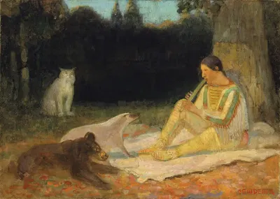 The Flute Player by Edwin Willard Deming — digital art print download