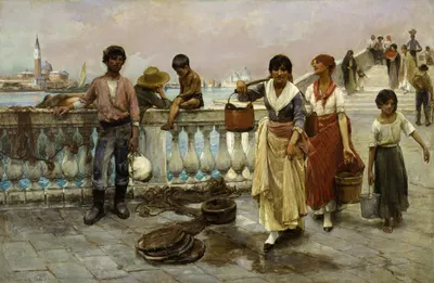 Водоносы, Венеция by Фрэнк Дювенек, 1884 — digital art print download