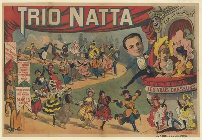 Trio Natta. Nous sommes les vrais danseurs excentriques by Lith. F. Appel — digital art print download