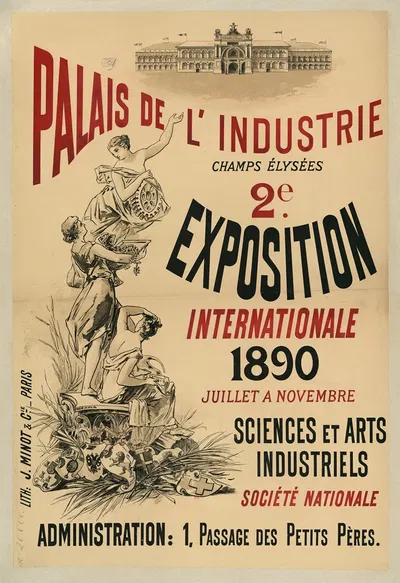 Palais de l'Industrie. 2e Exposition Internationale 1890 by Imp. J. Minot, 1890 — digital art print download