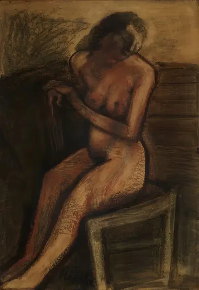 Сидящая обнаженная by Констант Пермеки, 1946 — digital art print download