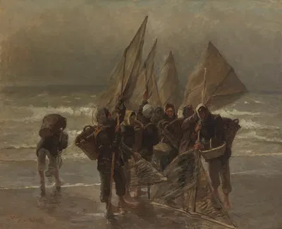 Креветочные рыболовки в Мариакерке by Константин Менье, 1885-1889 — digital art print download