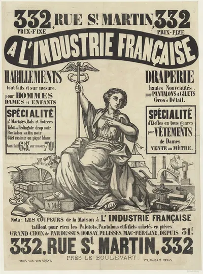 A l'Industrie française by Lith. Van Geleyn, 1860 — digital art print download