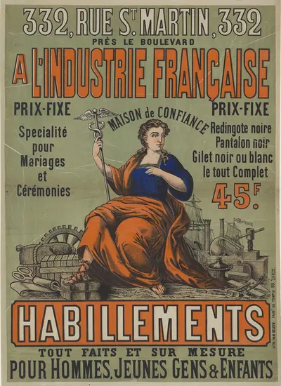 A l'Industrie française by Lith. Van Geleyn, 1874 — digital art print download