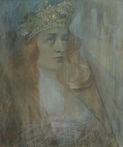 Эльза, героиня из оперы 'Лоэнгрин' Рихарда Вагнера by Вилли Шлобах, 1892-1898 — digital art print download