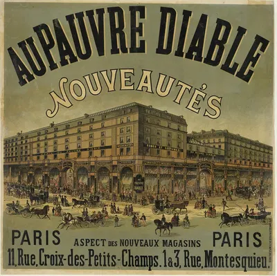 Au Pauvre Diable. Nouvautés by Lith. Van Geleyn, 1874 — digital art print download