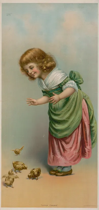 Маленькие цыплята by Американская Литографическая Компания, 1905 — digital art print download