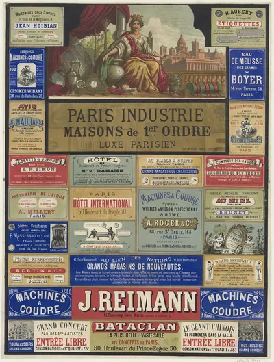 Paris Industrie. Maisons de 1er ordre, Luxe parisien by Lith. Van Geleyn, 1866 — digital art print download