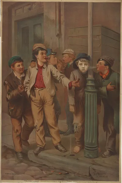 The First Cigar by Bencke & Scott, 1870 — digital art print download