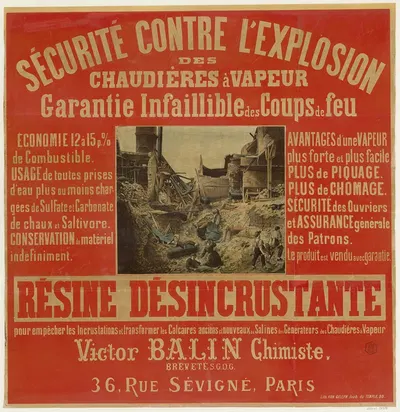 Sécurité contre l'explosion des chaudières à vapeur by Lith. Van Geleyn, 1869 — digital art print download