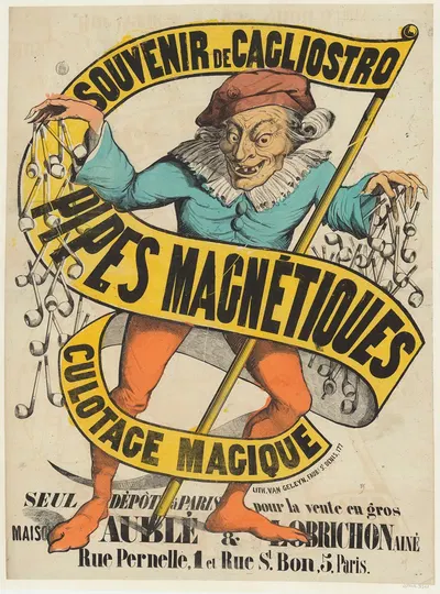 Souvenir de Cagliostro. Pipes magnétiques, culotage magique by Lith. Van Geleyn, 1859 — digital art print download