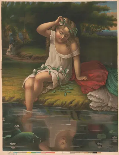 Среди лилий by Э. П. и Л. Рестейн, 1873 — digital art print download