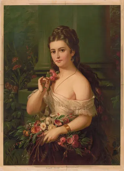 Брюнетка-красавица by Эдмунд Фёрстер и Ко, 1871 — digital art print download