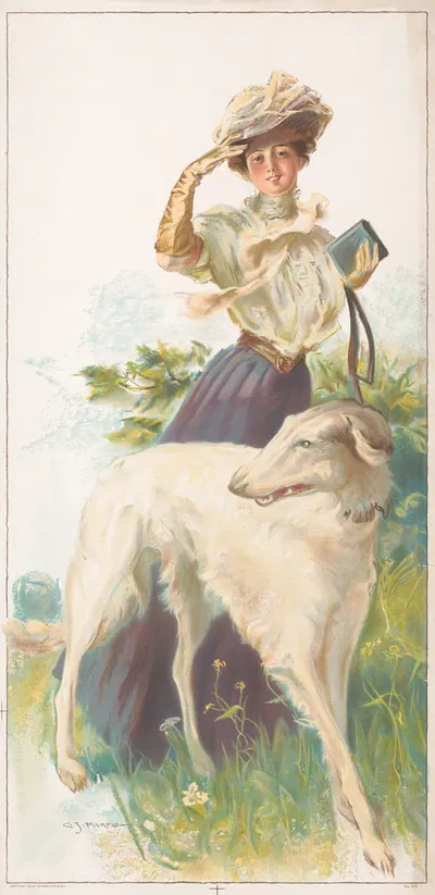 Русская борзая by Грей Литхо. Ко, 1907 — digital art print download