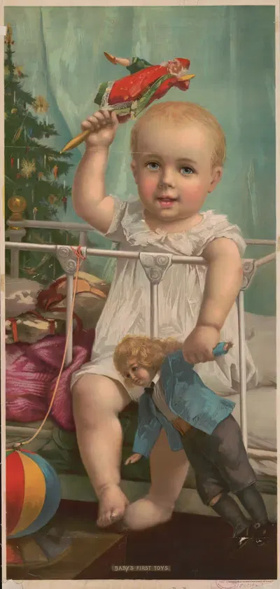 Первые игрушки ребенка by Грейт Атлантик энд Пасифик Ти Ко., 1895 — digital art print download