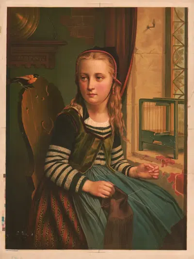 The pet's freedom by Hangard-Mauge, 1874 — digital art print download