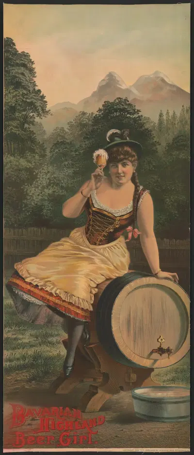 Баварская девушка с пивом by Генри Джером Стайл, 1886 — digital art print download