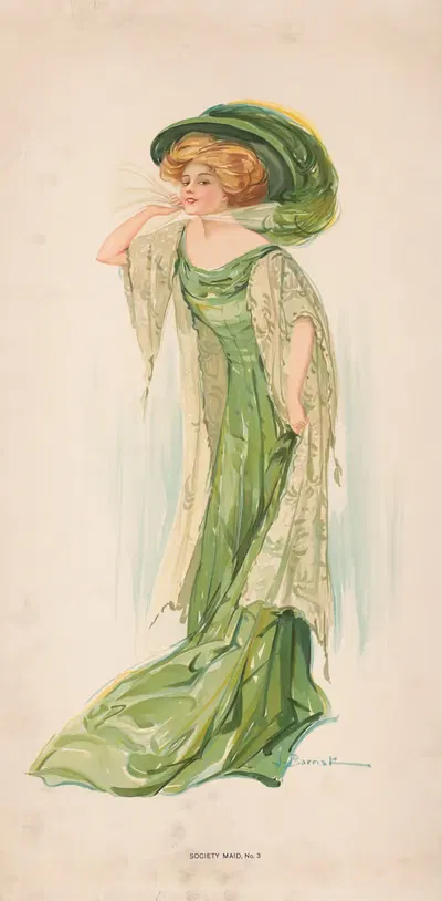 Общество, горничная, № 3 by Дж. Баррик, 1908 — digital art print download
