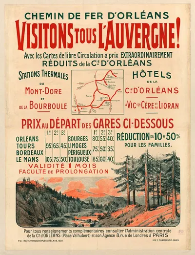 Chemin de Fer d'Orléans by Louis Tauzin, 1908 — digital art print download
