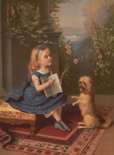 Reading lesson by Testu & Massin, 1872 — digital art print download