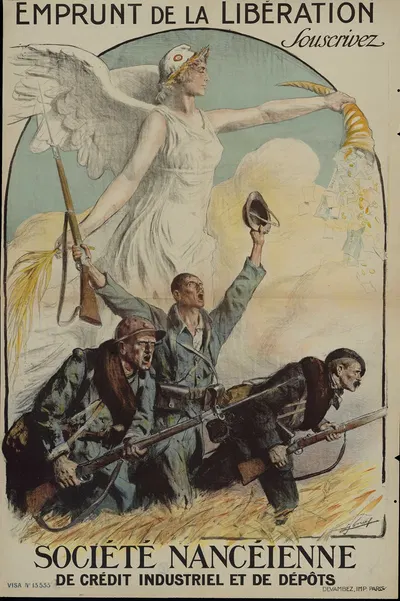 Emprunt de la libération. Souscrivez ! Société nancéienne de crédit industriel et de dépôt by Люсьен Жона, 1918 — digital…