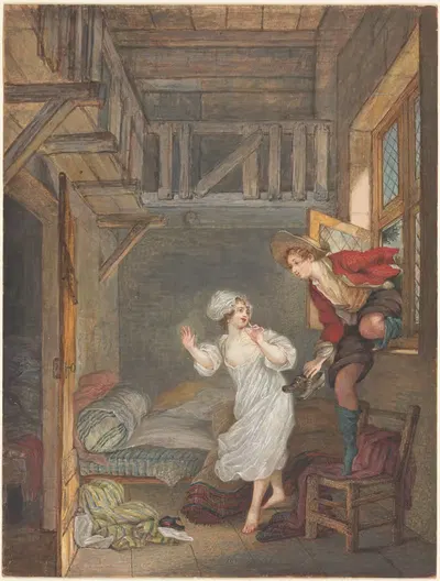 Визит любовника by Пьер-Антуан Боден, c. 1765 — digital art print download