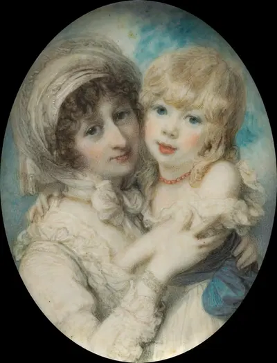 Портрет Кэтрин Клеменс и её сына, Джона Маркуса Клеменса by Ричард Косвэй, c. 1800 — digital art print download