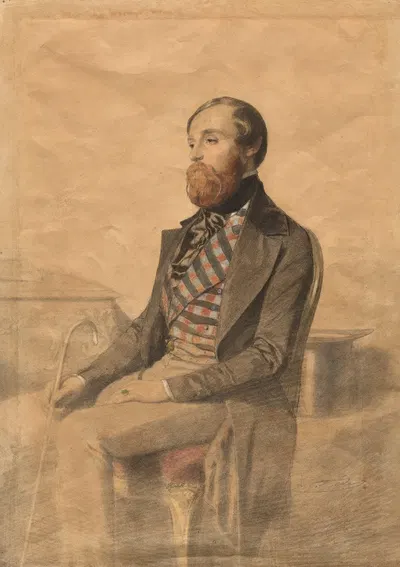 Portrait of Alfred de Musset (1810-1857) by Alexandre Bida, 1810-1857 — digital art print download