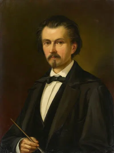Self-portrait by Dominik Weber, 1860 — digital art print download