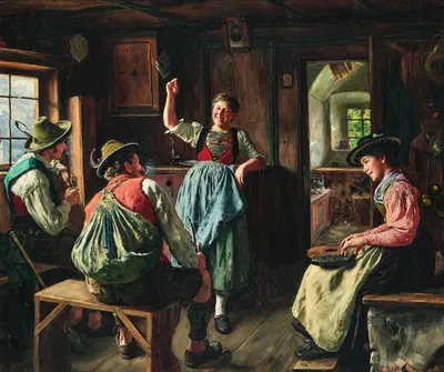 The Zither Player by Emil Rau, 1896 — digital art print download