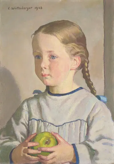 Моника с яблоком by Эрнст Вюртенбергер, 1908 — digital art print download