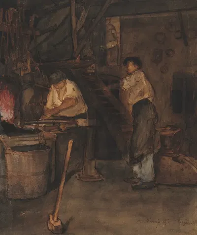 Эскиз для кузницы; воспоминание о Ле Трефорте by Франсуа Бонвен, 1854 — digital art print download
