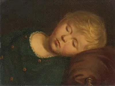 Portrait of Hermann Staudinger as a Sleeping Child by Friedrich Nebel, 1883 — digital art print download