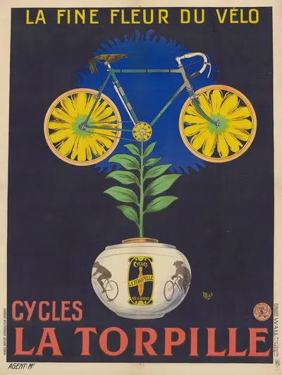 La fine fleur du vélo. Cycles La Torpille by Мишель Либо, 1923 — digital art print download
