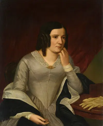 Portrait of the Wife (of Friedrich Helmle) by Georg Balder, 1840 - 1845 — digital art print download