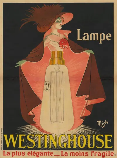 Lampe Westinghouse, la plus élégante, la moins fragile by Мишель Либо, 1912 — digital art print download