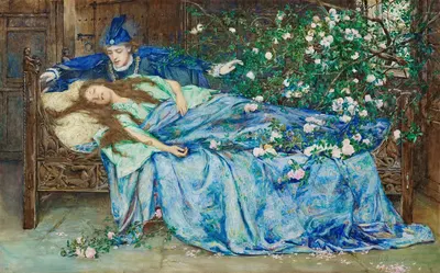 Спящая красавица by Генри Мейнелл Реам, 1899 — digital art print download