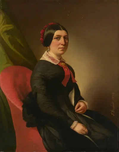 Портрет сидящей дамы by Иоганн Грунд, 1849 — digital art print download