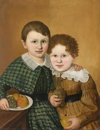 Портрет двух детей (двух братьев) by Лукас Кирнер, 1842 — digital art print download