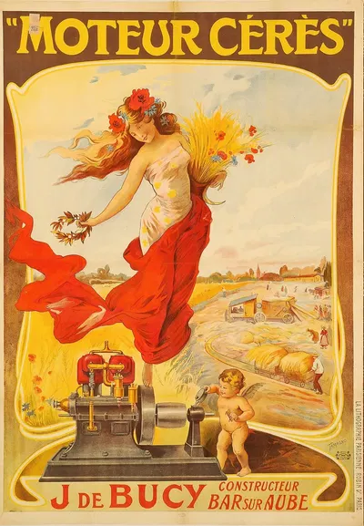 Moteur Cérès J. de Bercy, constructeur Bar-sur-Aube by Nicolas Tamagno, 1908 — digital art print download